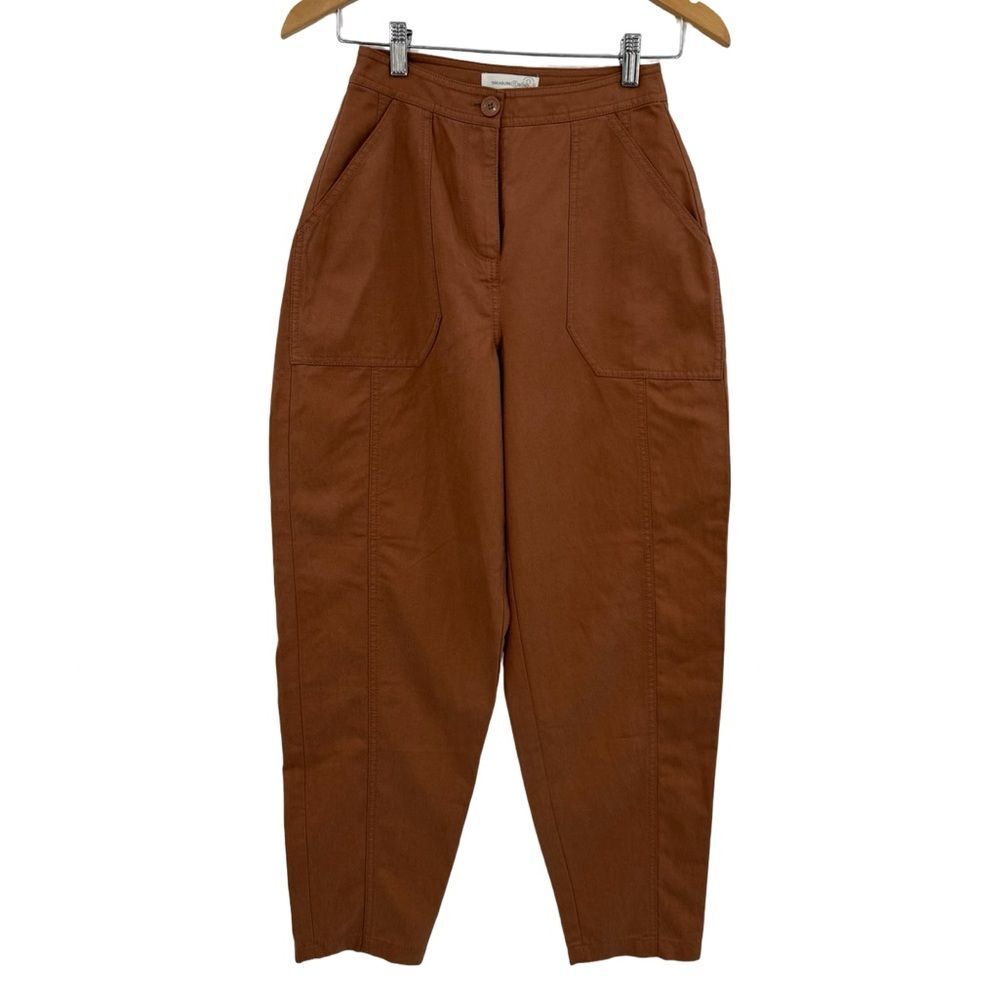 Treasure & Bond Barrel Leg Pants in Camel | Size 0